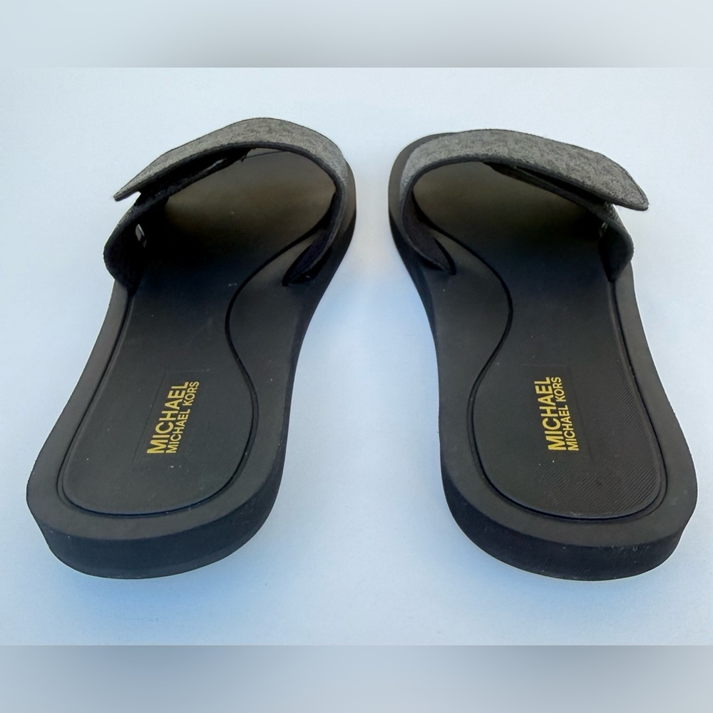 โจ๐ก NEW Michael Kors Slide Sandals โ Black Size 8 (No Box) ๐กโจ - Picture 3 of 7